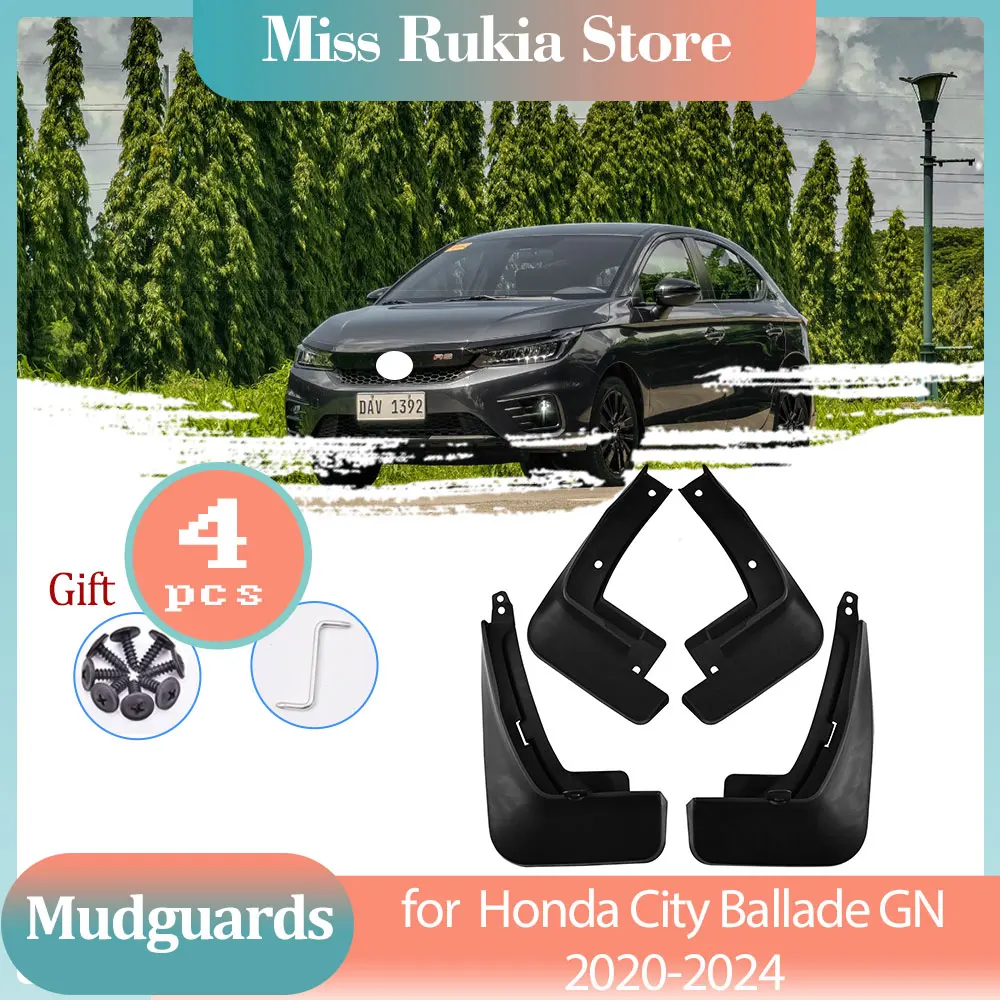 Car Mud Flaps for Honda City Ballade GN 2020 2021 2022 2023 2024 Mudguards Splash Guard Fender Flare New Wheel Cover Accessories