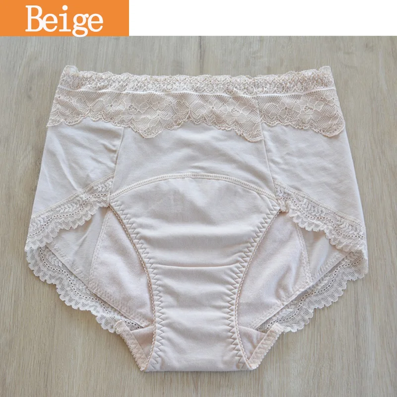 5pcs/lot Womens Menstrual Period Briefs Ladies Plus size Briefs Period underwear Womens Briefs Female hipster Lace underpanty