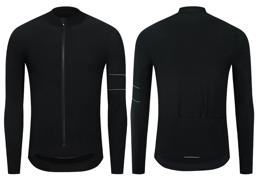 YKYWBIKE Radtrikot 10-20 ° C Herbst Langarm Rennrad Kleidung Thermo Fleece Wärme MTB Fahrrad Jersey – Detail 23