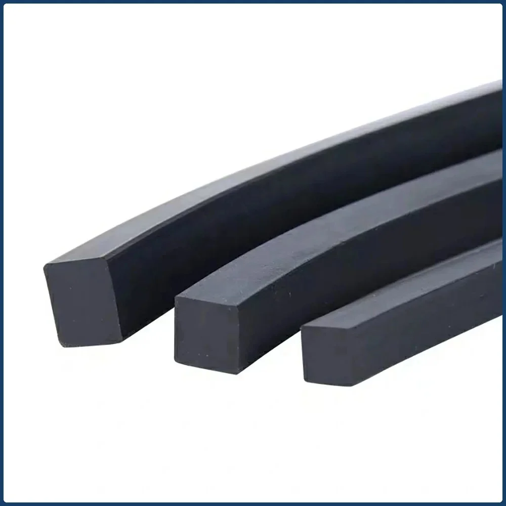 Bande de caoutchouc fluoré carrée noire, 4mm 5mm 6mm 7mm 8mm, joint de cordon en caoutchouc fluoré, Corrosion acide et aux alcalis, résistant aux hautes températures et à l'huile