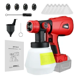 1000ML Cordless Electric Spray Gun Brushless Paint Sprayer Auto Furniture Coating Airbrush for Milwaukee 18V Battery(No Battery)