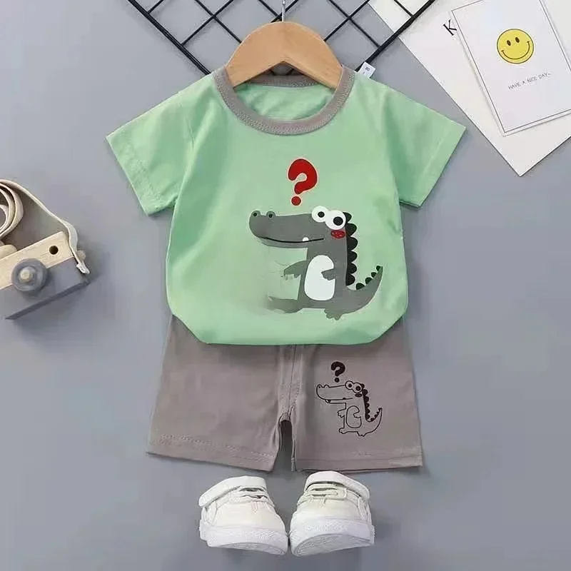 2PCS kinder Sets mutter Kinder Kleidung Jungen Mädchen T-shirt Shorts Sommer Baumwolle kurzarm Baby Kinder Kleidung Kleinkind anzug
