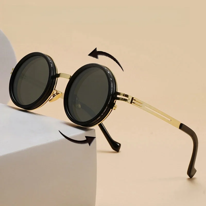 AliExpress Cycling New Adjustable 1-9 Sunglasses Punk Polarized Sun Glasses Men Women Round ND Filter Lenses Fishing Eyeglasses Shades