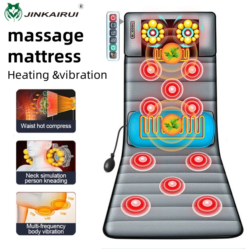 

Jinkairui Electric Massage Mattress Kneading Vibrating Heating Lumbar Neck Back Relaxation Home Office Health Care