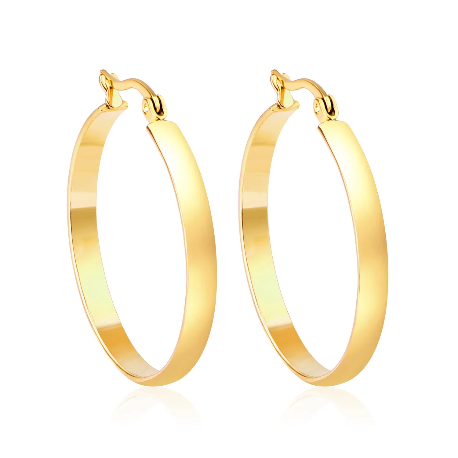 Trendige Creolen aus Edelstahl, vergoldet, rund, Huggie-Ohrringe für Frauen, Party, Schmuck, Geschenke, Großhandel, Accessoires