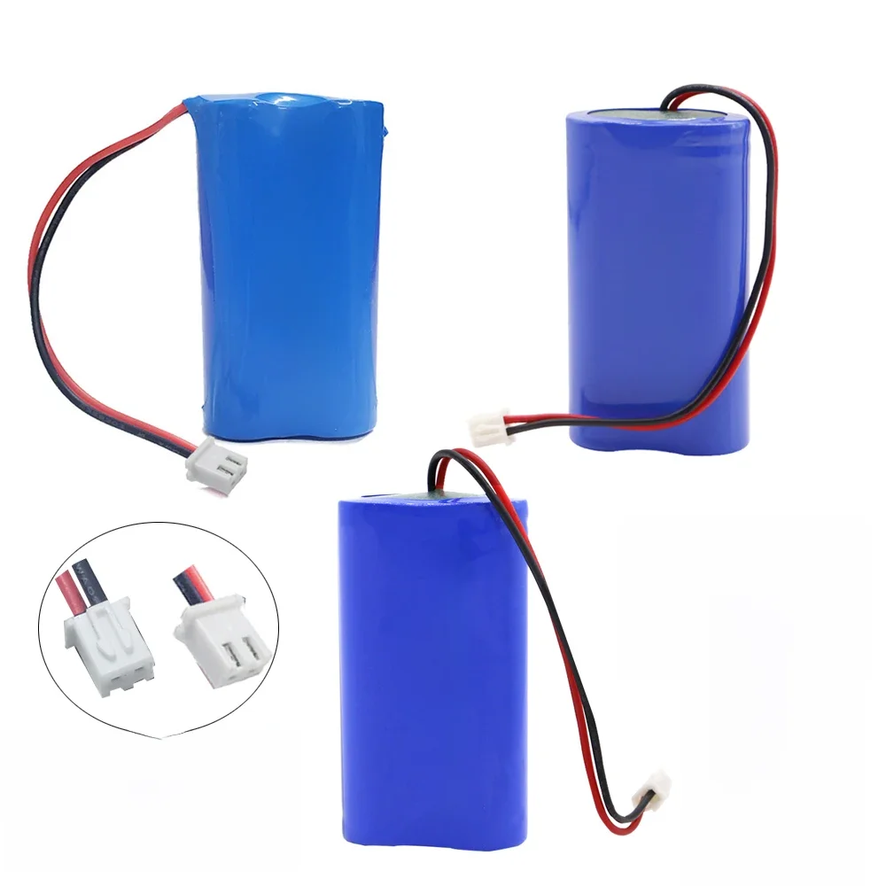 Batterie au Lithium 3.7V 18650 avec prise XH2.54-2P 4500/6200/12000mAh batterie Rechargeable pour la pêche lumière LED haut-parleur Bluetooth