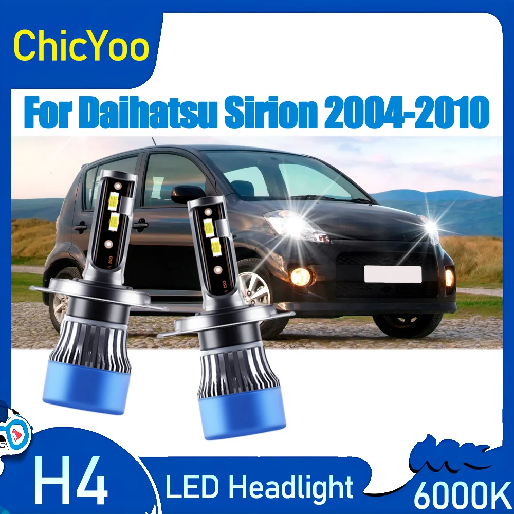 

2PCS H4 Auto Lamps 20000LM LED Headlight Bulbs 3570 CSP Chips 120W 6000K Super White Car Light 12V For Daihatsu Sirion 2004-2010