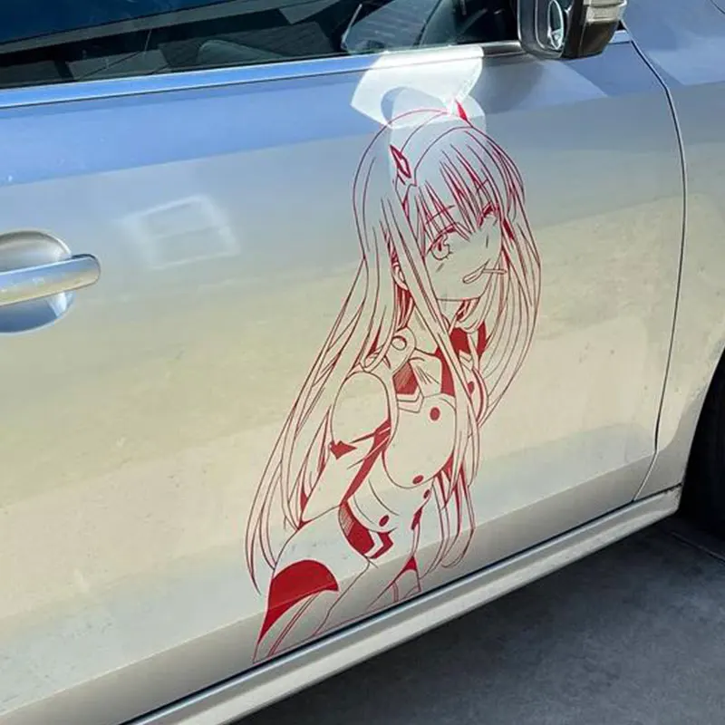 Anime Duże naklejki na samochód Naklejki Auto Części Piękna dziewczyna Okno Karoseria Dekoracja przedniej szyby Wykrojnik Naklejki winylowe — zdjęcie 3