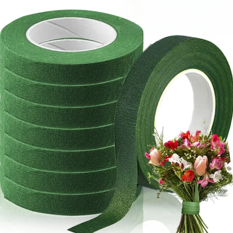 20-200M auto-adhésif Bouquet Floral tige bande fleur artificielle tige enveloppement Floral vert bandes bricolage fleur fournitures fête décor