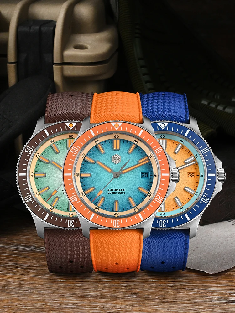 San Martin Design Diving Men Watch 3H Date NH35 Automatic Mechanical Fashion Relogio Sapphire Waterproof 20Bar Luminous SN0118