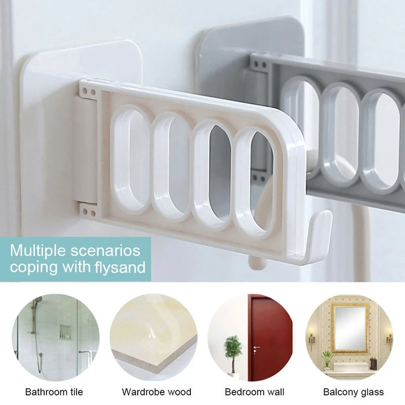 Folding Wall Hanger Hook for Bedroom Kitchen Room Clothes Self-adhesive Wall Mounted Hooks Hanging Rack Storage Keys Holder