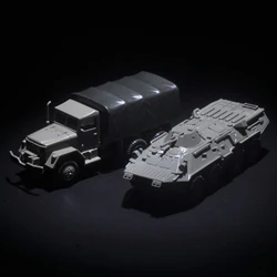 Simulation 1/72 4D Assemble Military Vehicles Truck Armored Vehicle Fun DIY Assemble Miniature Building Model Kits Plastic Toys