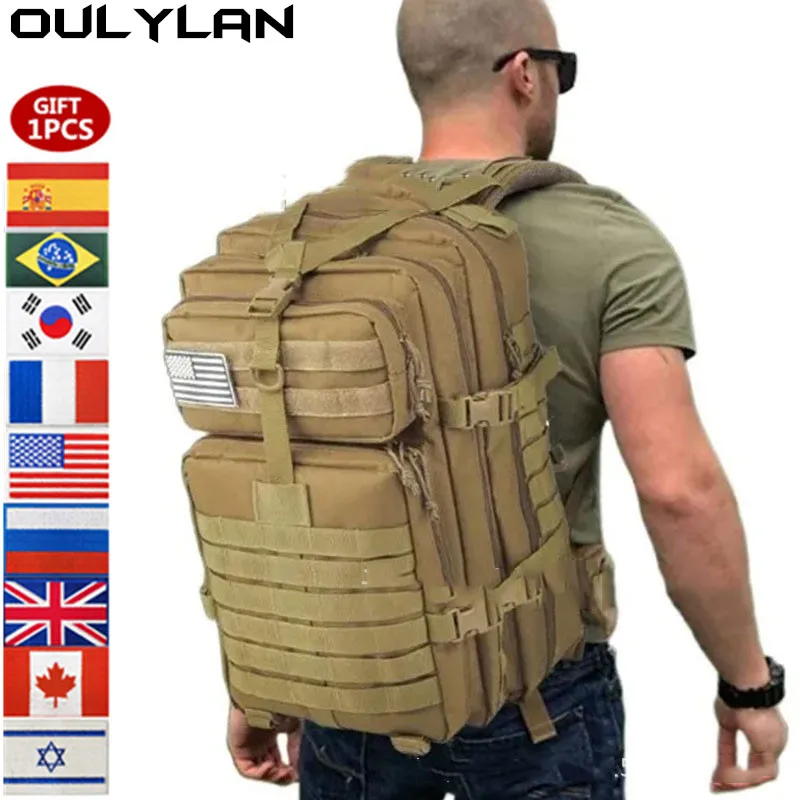 Oulylan 50L/30L Tactical Backpack Nylon Backpack Molle Army Knapsack Waterproof Camping Hunting Fishing Trekking Bags