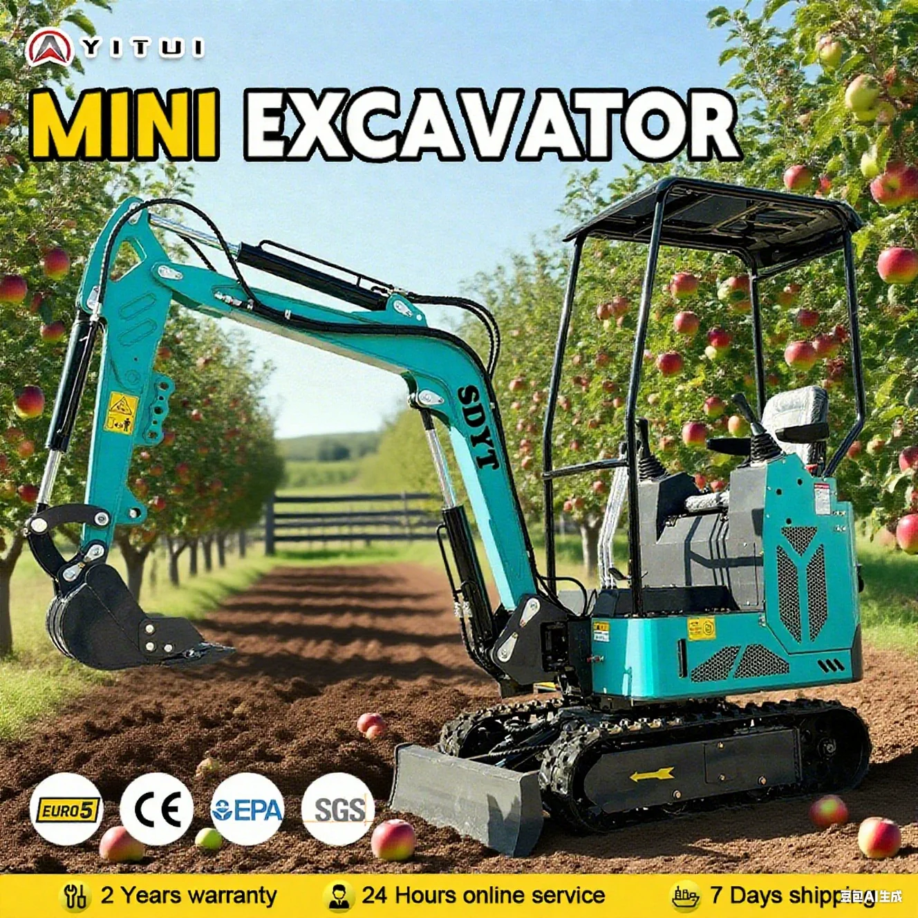 1.5 طن حفارة صغيرة عائلة محرك كوبوتا المسار حفارة صغيرة أدوات مساعدة مجانية لدعم مخصص