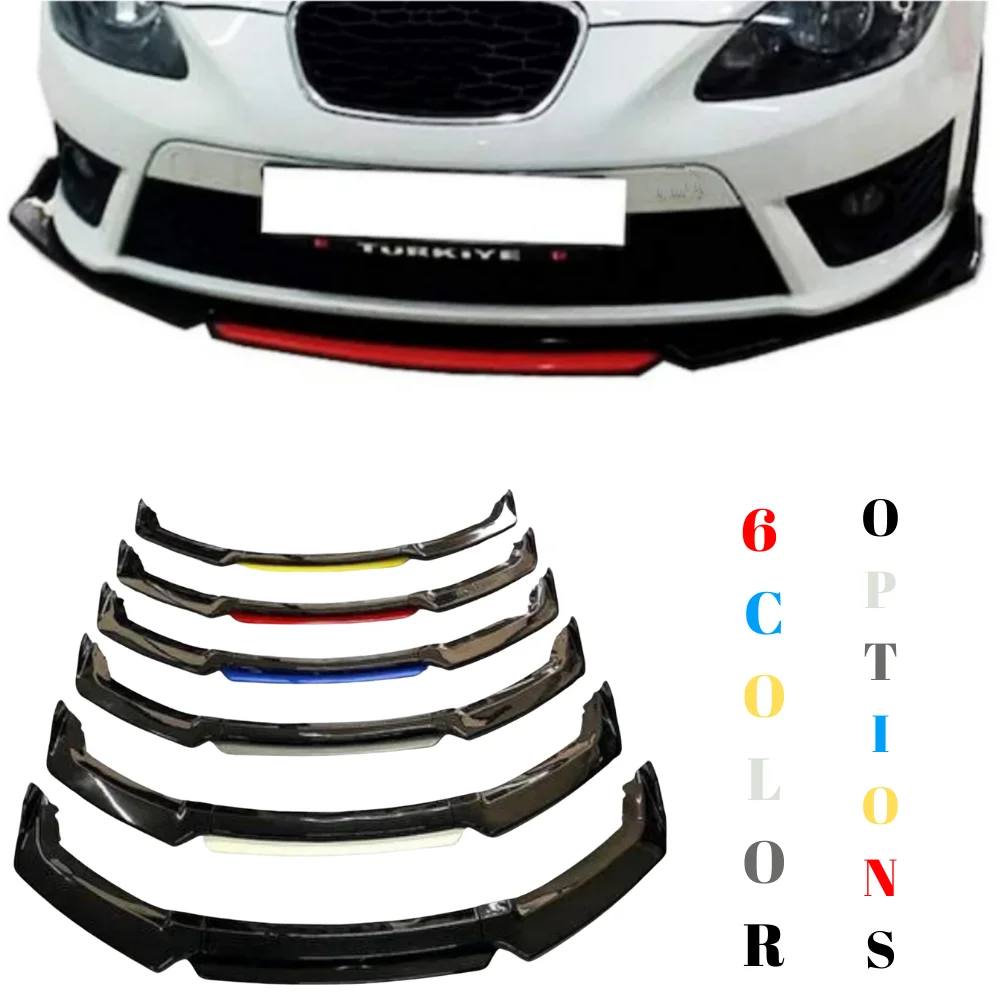 4 Piece Front Bumper Lip For Seat Cordoba 2002-2009 Car Accessories 5 Color Options Body Kit Spoiler Modified Exterior Parts