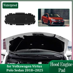 Car Hood Engine Insulation for Volkswagen VW Virtus Polo Sedan 2018~2025 Soundproof Heat Cotton Liner Trunk Cover Mat Accessorie