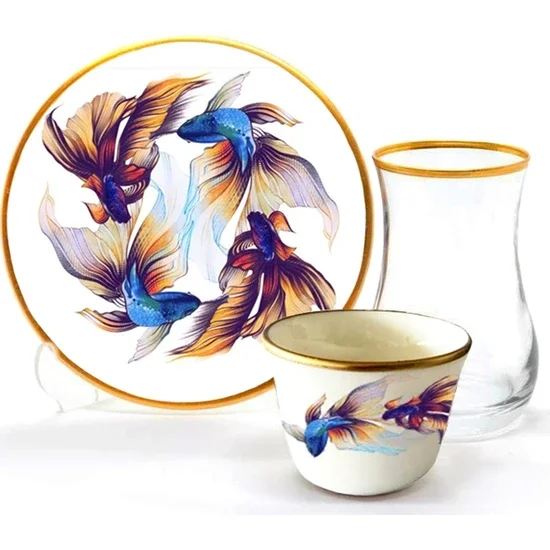 

Toygar Damla Efe Tea Set Golden Fish