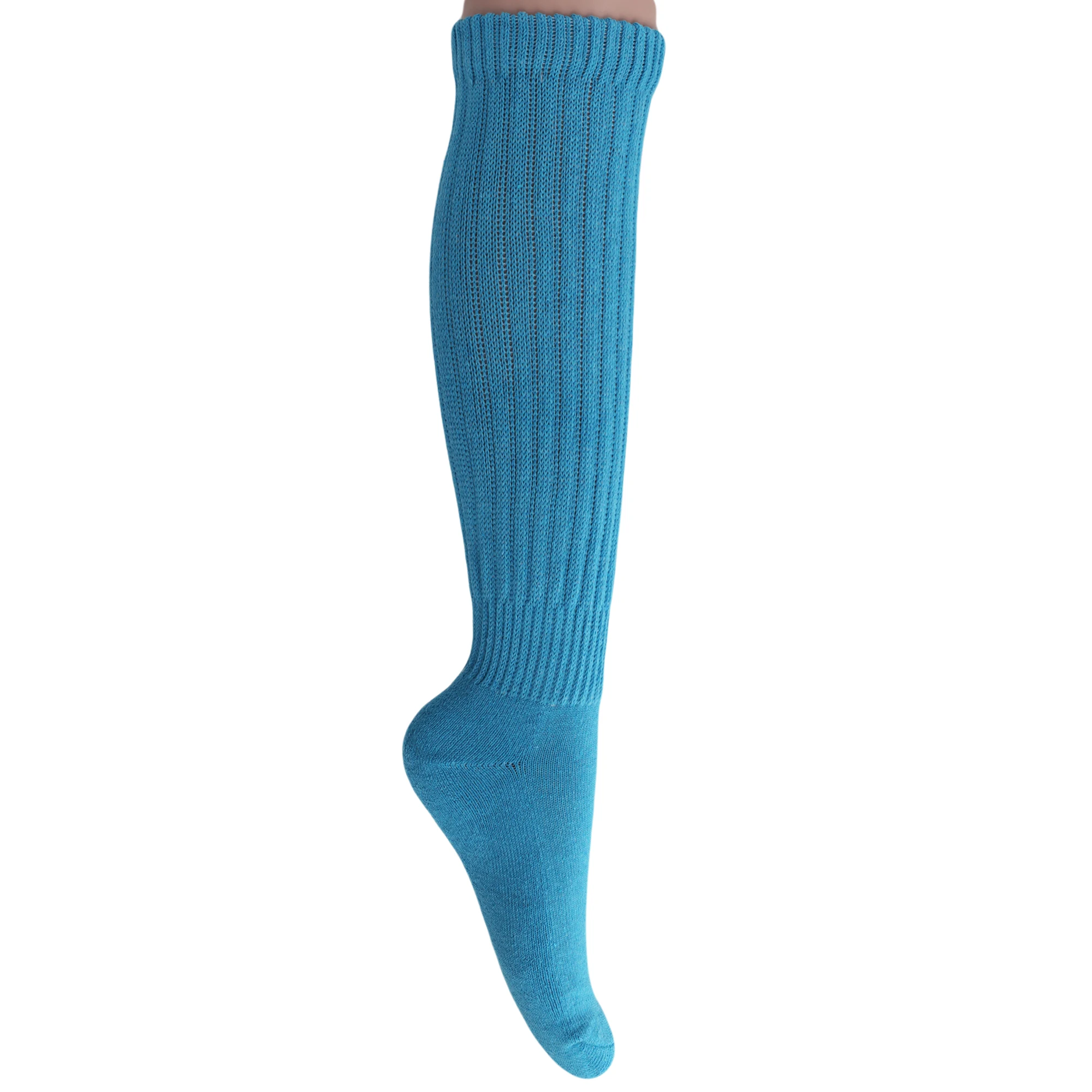 Turquoise Slouch Socks for Women Scrunch Calf Socks Shoe Size 5 to 10 2 Pairs