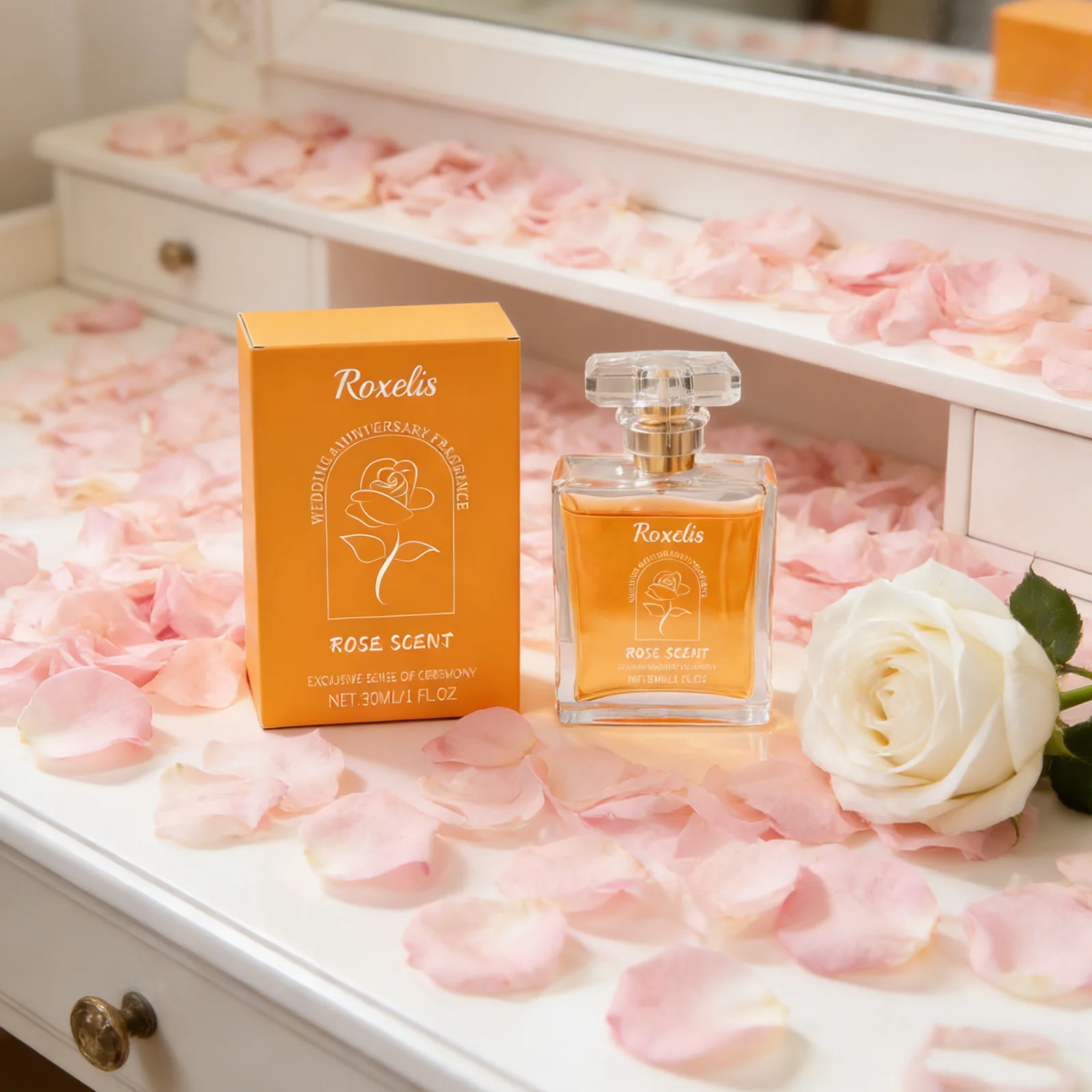 

ROXELIS 30mL Wedding Anniversary Fragrance, Long-Lasting Scent, Confidence Boost, Charming Rose Fragrance, Lock In Fragrance