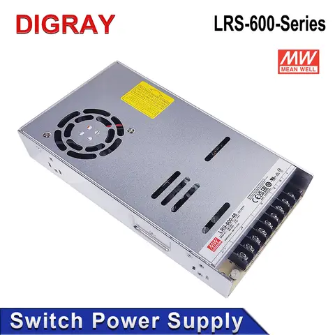 Transformador CC DIGRAY Original MW LRS-600-Series, fuente de alimentación conmutada AC 110V/220V a DC 24V 36V 48V