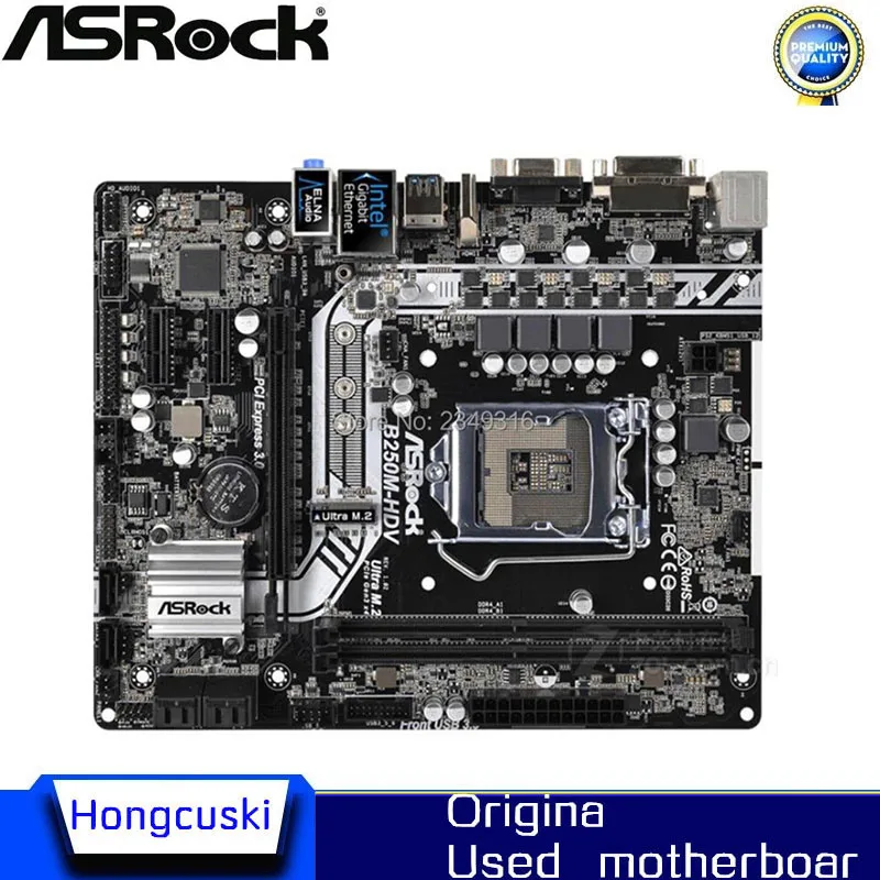 

For ASRock B250M-HDV Original Used Desktop Motherboard B250 LGA1151 DDR4 SATA3 USB3.0 Support I5 7500 6500