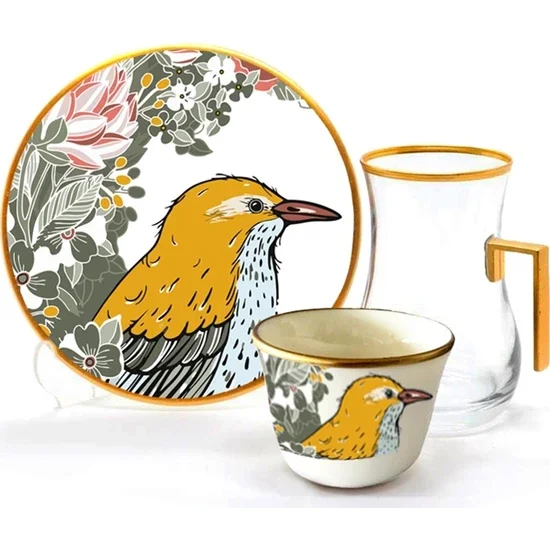 

Toygar Drop Handle Efe Tea Set 6+6 Petronia