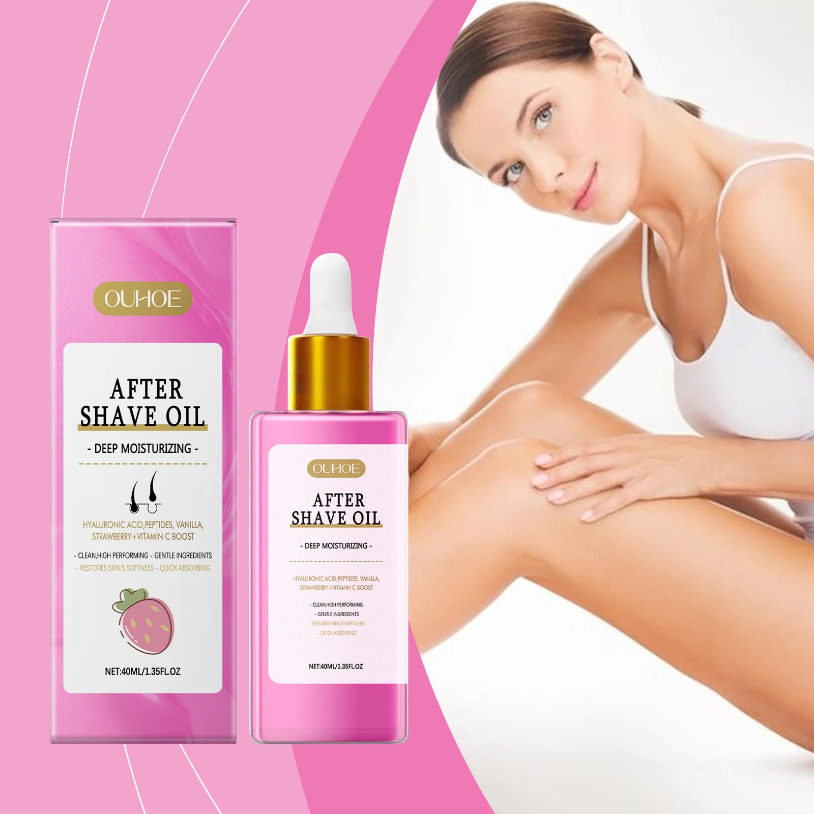 

After Hair Removal Oil Painless Depilatory Hair Growth Inhibitor Armpit Legs Arms Hair Treatment Strawberry Flavor Body Care Oil