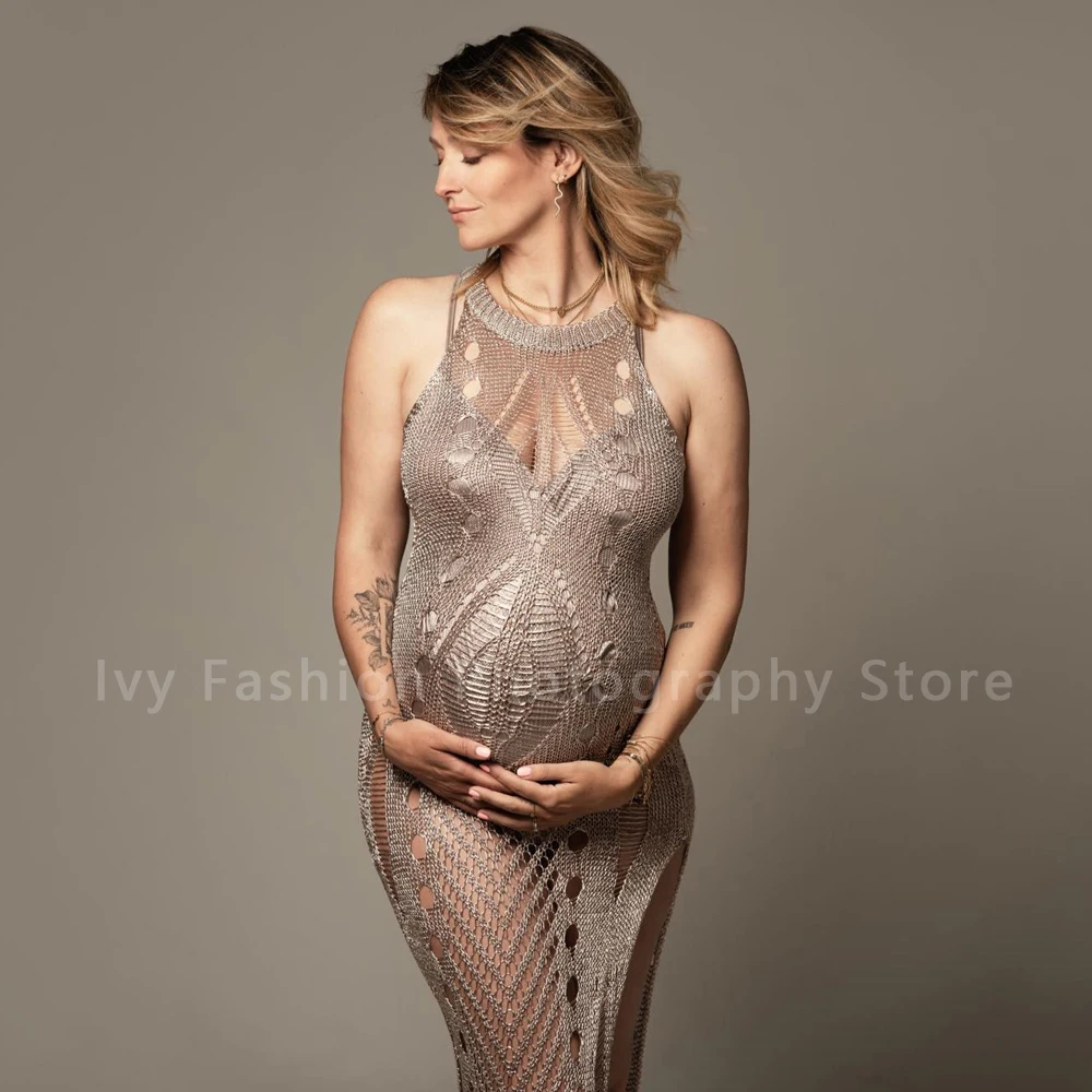 

Maternity Photography Props Dresses Sexy Knitted Crochet Long Dress For Photo Shoot Photography For Women