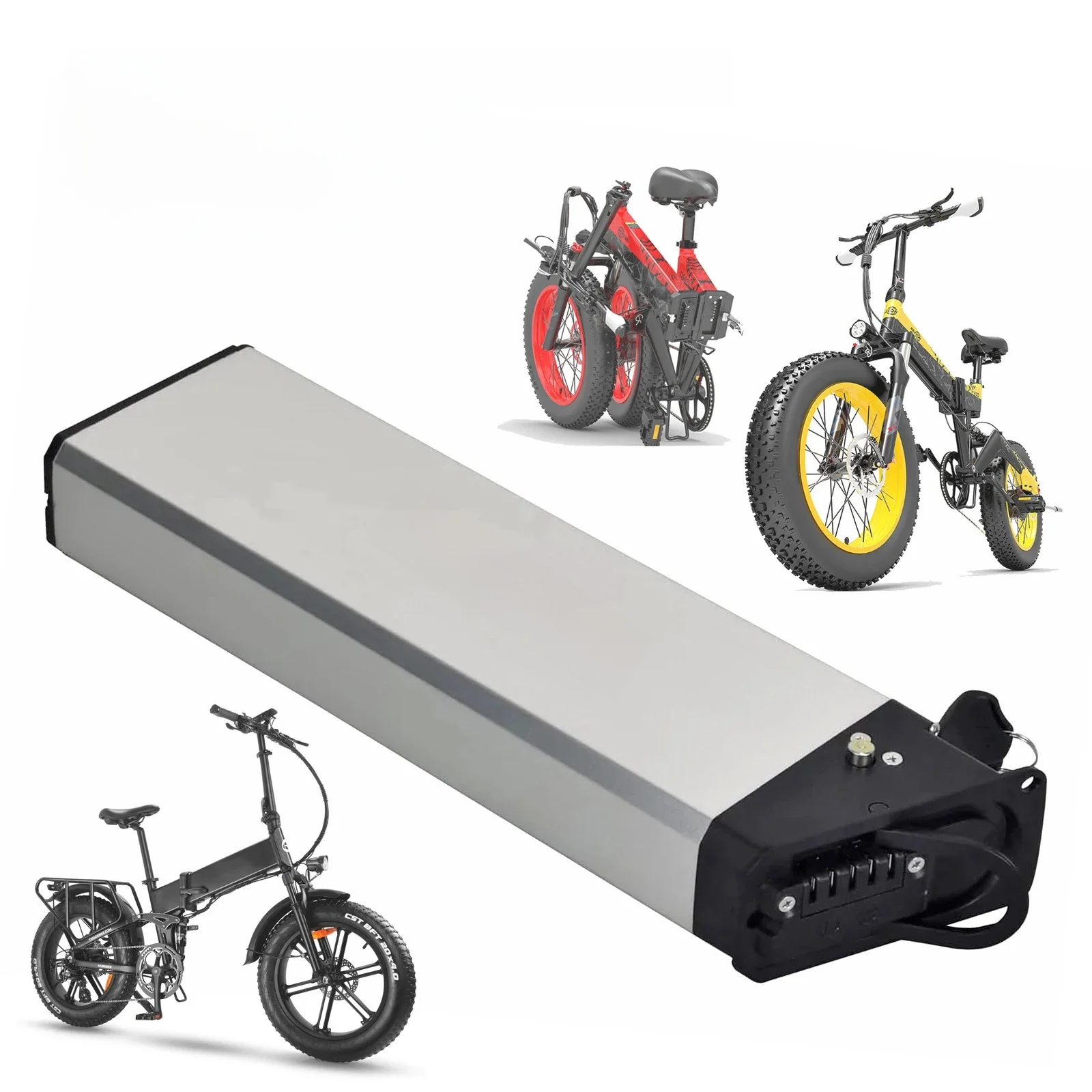 48V 52V 17.5Ah Ebike-accu's voor Samebike MATE X Engwe EP-2 Pro Engine Pro Bezior Yamee Wooken voor CMACEWHEEL Gosen Lankeleis opvouwbare elektrische fietsaccu 350W-1000W met oplader - afbeelding 2
