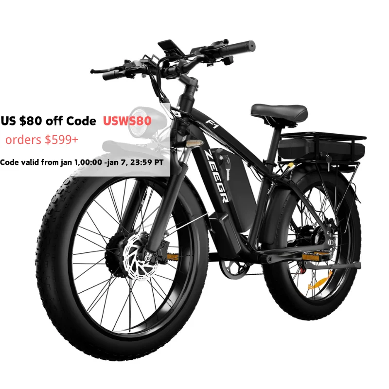 ZEEGR F1 pro 48V 2000W Dual Motor Ebike | 35MPH Speed | 160Miles Range | High-Power Electric Bicycle