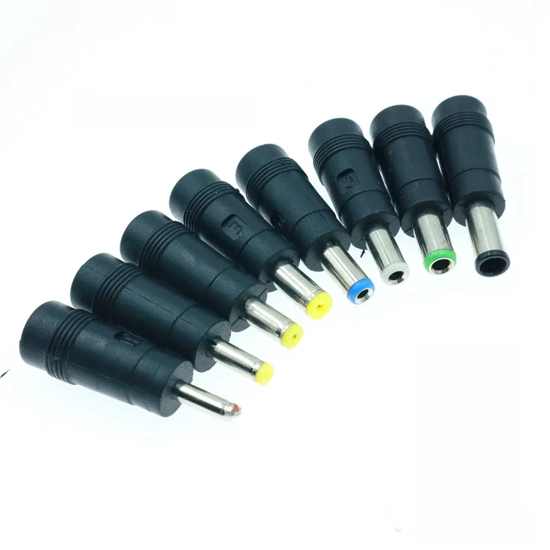Adaptateur d'alimentation Jack mâle vers femelle, connecteur pour ordinateur portable, 6.3, 6.0, 5.5, 4.8, 4.0, 3.5, 2.5, 2.1, 1.7, 1.35mm, 8 pièces/lot