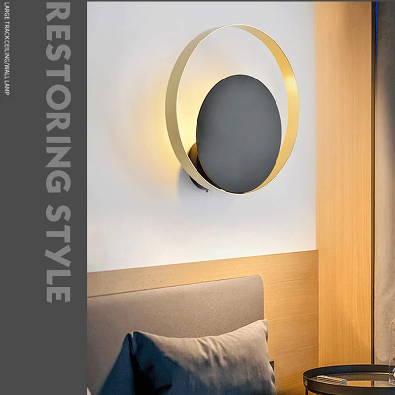 

Circle Background Decoration Lamps New Modern LED Wall Lights Living Room Bedroom Bedside Aisle Corridor Indoor Lighting