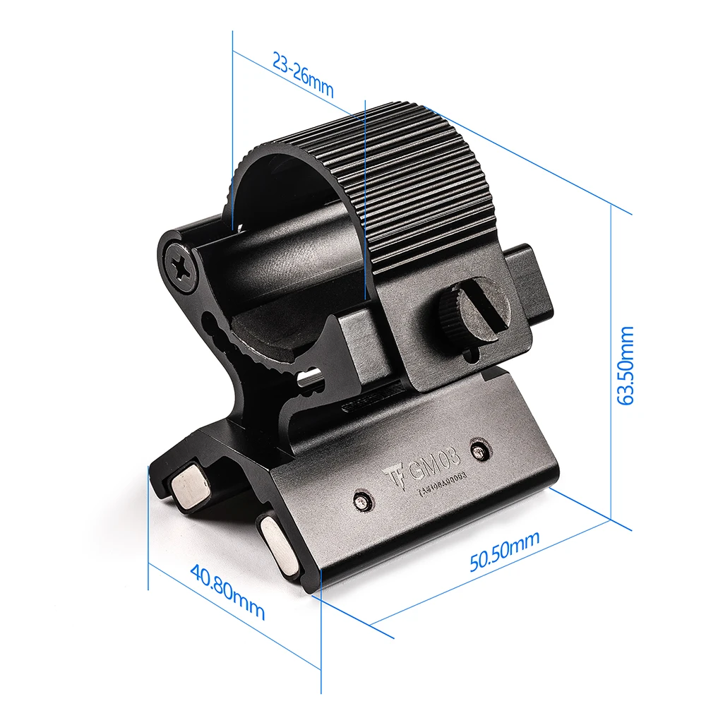 Trustfire GM03 regulowany magnetyczny uchwyt na broń Led luneta laserowa latarka Lanterna uchwyt mocny X 25.4MM zakres uchwyt na latarkę
