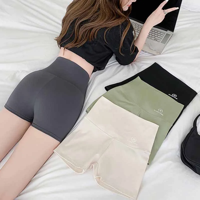 กางเกงขาสั้นสตรีสูงเอวกีฬาฟิตเนส Seamless Legging หญิง Body Shape ชุดชั้นในยืด Lift Up ท้องแบนนักมวย