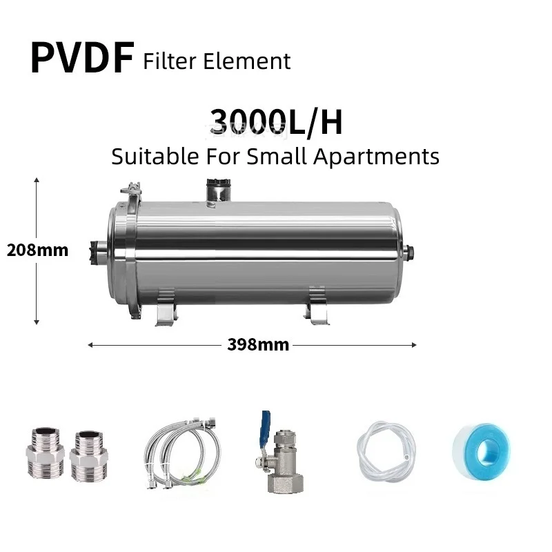 304 roestvrijstalen waterfilter voor het hele huis, herbruikbaar PVDF-ultrafiltratiesysteem, commerciële en huishoudelijke waterzuiveraar