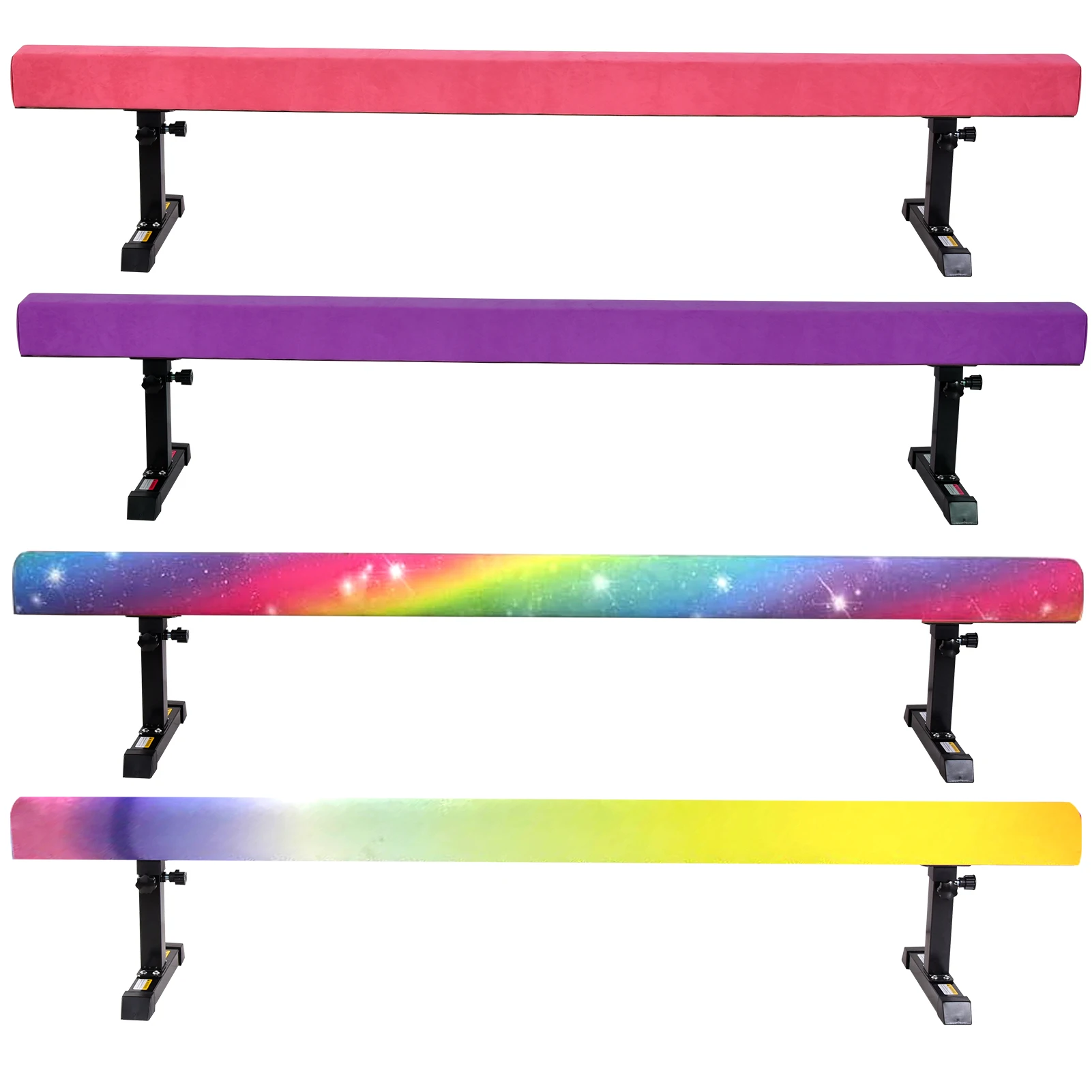 Poutre d'équilibre réglable 5,9 pieds, poutre d'équilibre pour filles, 5 hauteurs réglables, équipement d'entraînement stable pour enfants, entraînement en extérieur et en intérieur