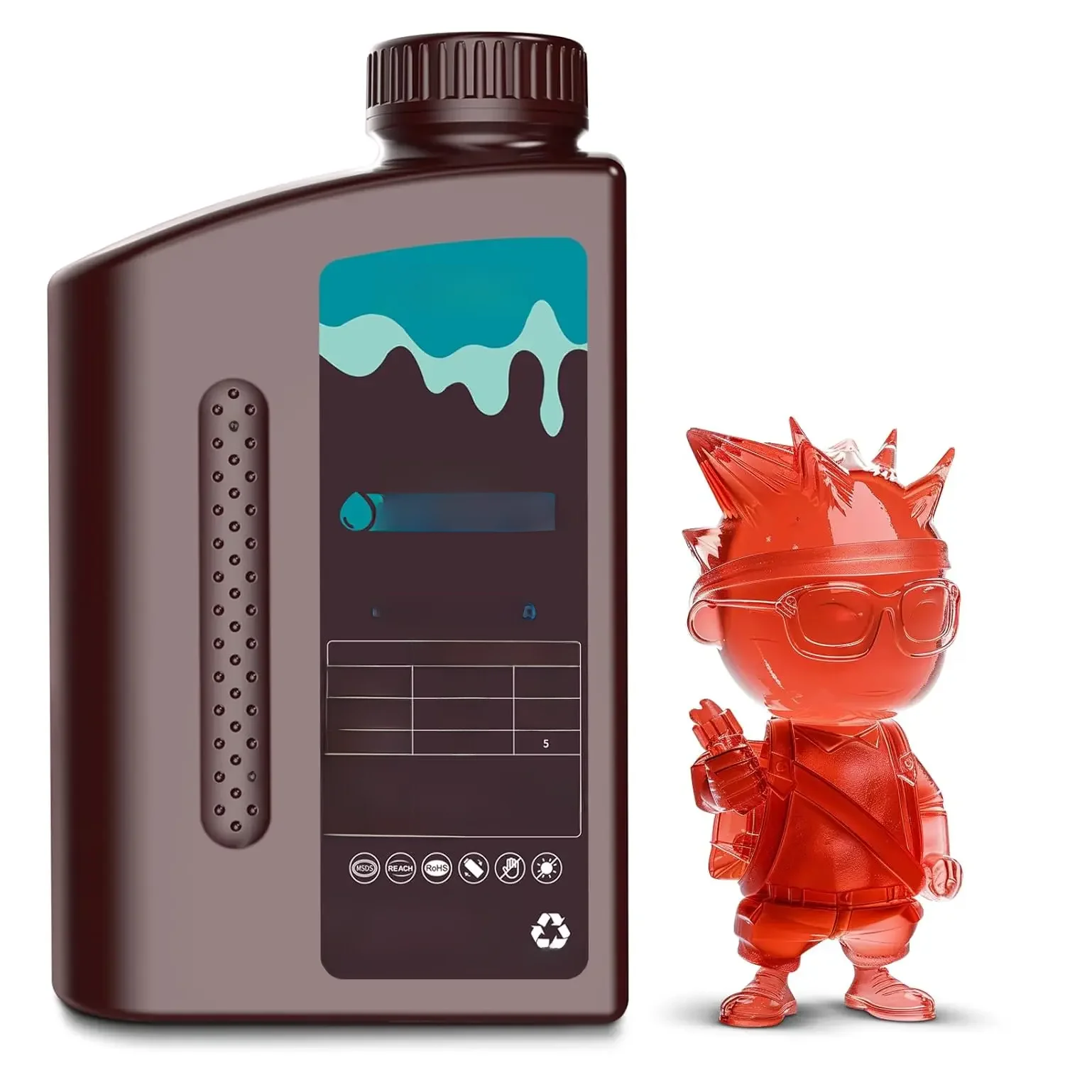 SUNLU 1KG Żywica 3D przypominająca ABS / Standardowa / Do mycia wodą, 405nm Żywica UV do większości drukarek 3D SLA/DLP/LCD, Materiał czuły na UV, 1kg — zdjęcie produktu 7