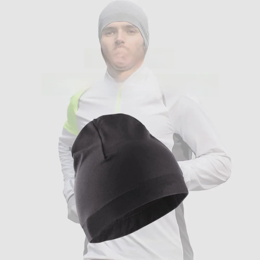 Czapki zimowe czapki do biegania wygodne jednolity kolor wiatroszczelne czapka sportowa bieganie zimowe szybkoschnące miękkie sportowe czepki wędkarskie — zdjęcie 2