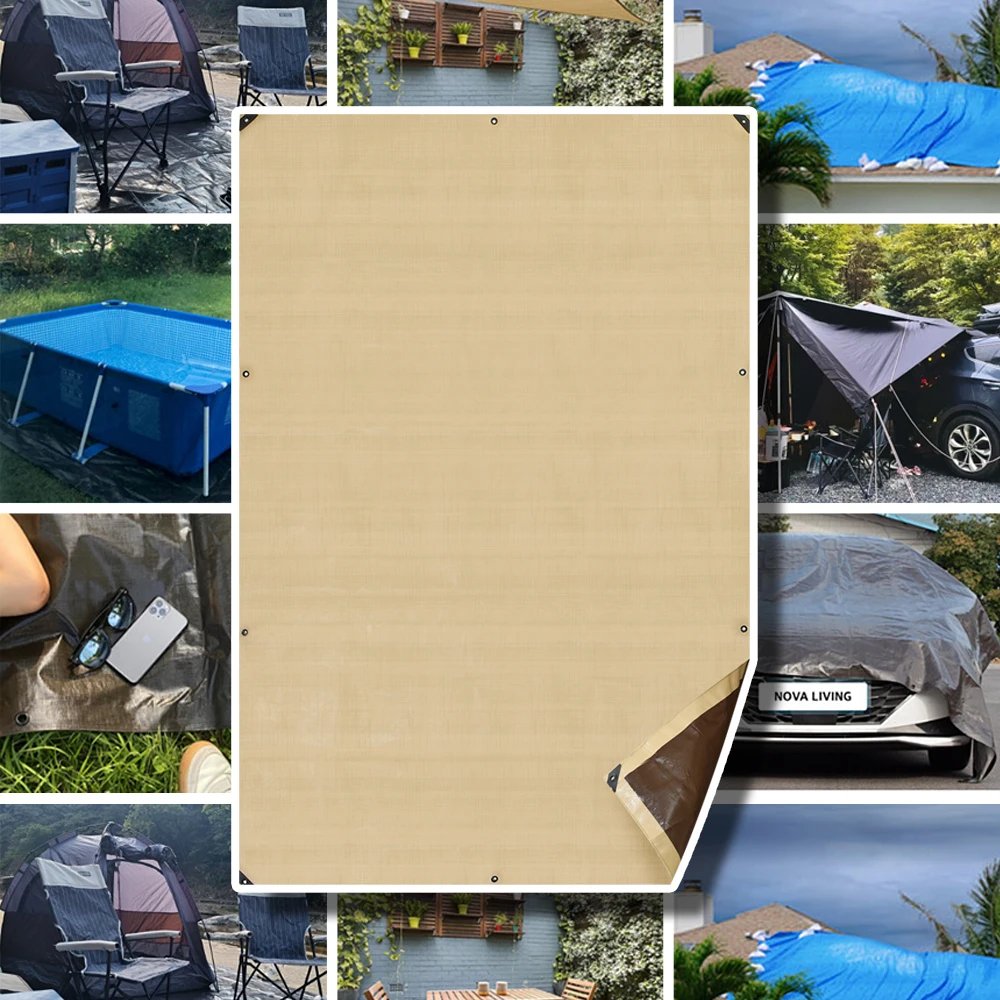 노바리빙 방수포 그라운드 시트 베이지 캠핑 천막 시트 3x4 - 2