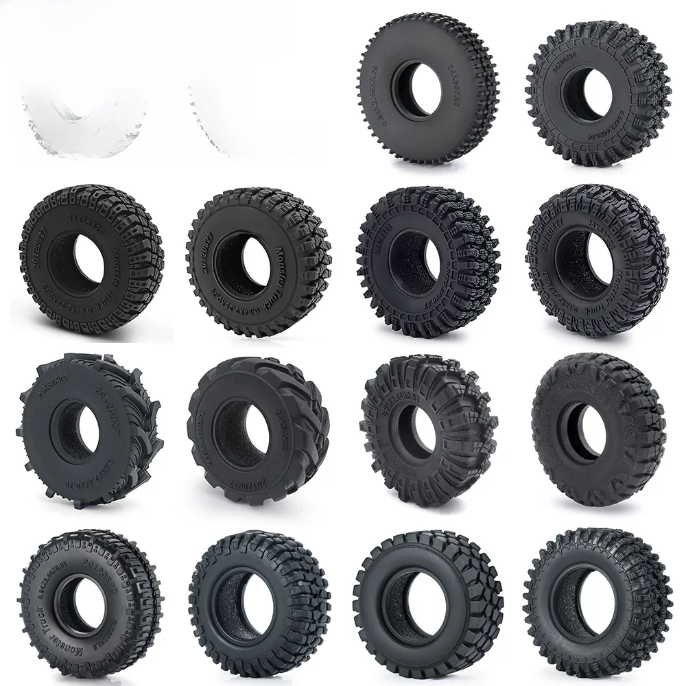 AXSPEED 4 pièces 1.0 "pneus en caoutchouc pneus de roue de Terrain de boue 50/54/58/62/64/65mm pour 1/18 1/24 Axial SCX24 TRX4M RC Micro voiture sur chenilles