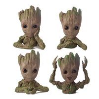 Fashion Handicrafts Anime Action Groot Character Multifunction Plants Flower Pot Pen Holder Storage Organizer Home Decor Crafts