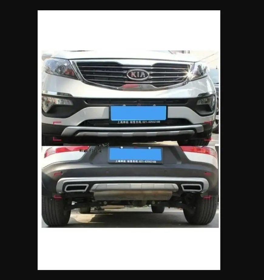 For Kia Sportage 2010 To 2015 Front Rear Protection Set Difuser Splitter Bumper - Spoiler Side Skirts Antenna Mirror Hood Flaps