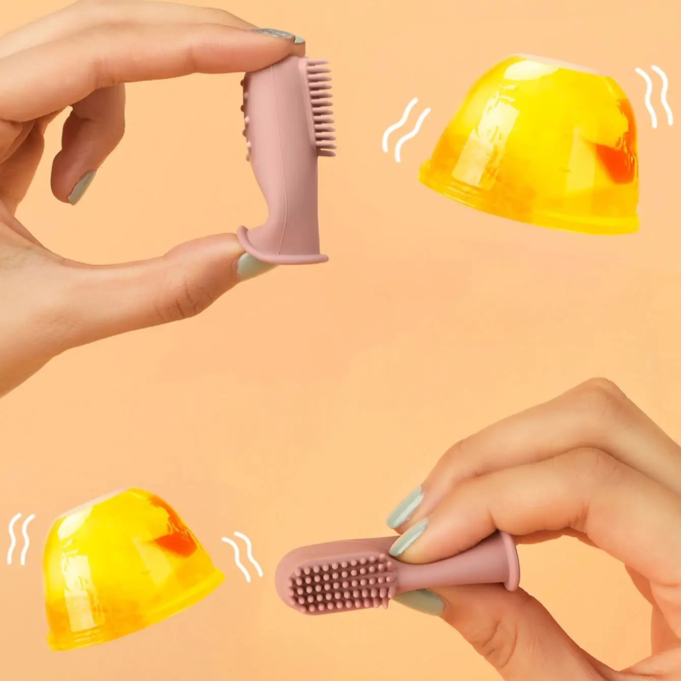 3 pçs escova de dentes do bebê cuidados com os dentes crianças silicone claro dedo escova mordedor massageador bebê meninos meninas limpador de dentes