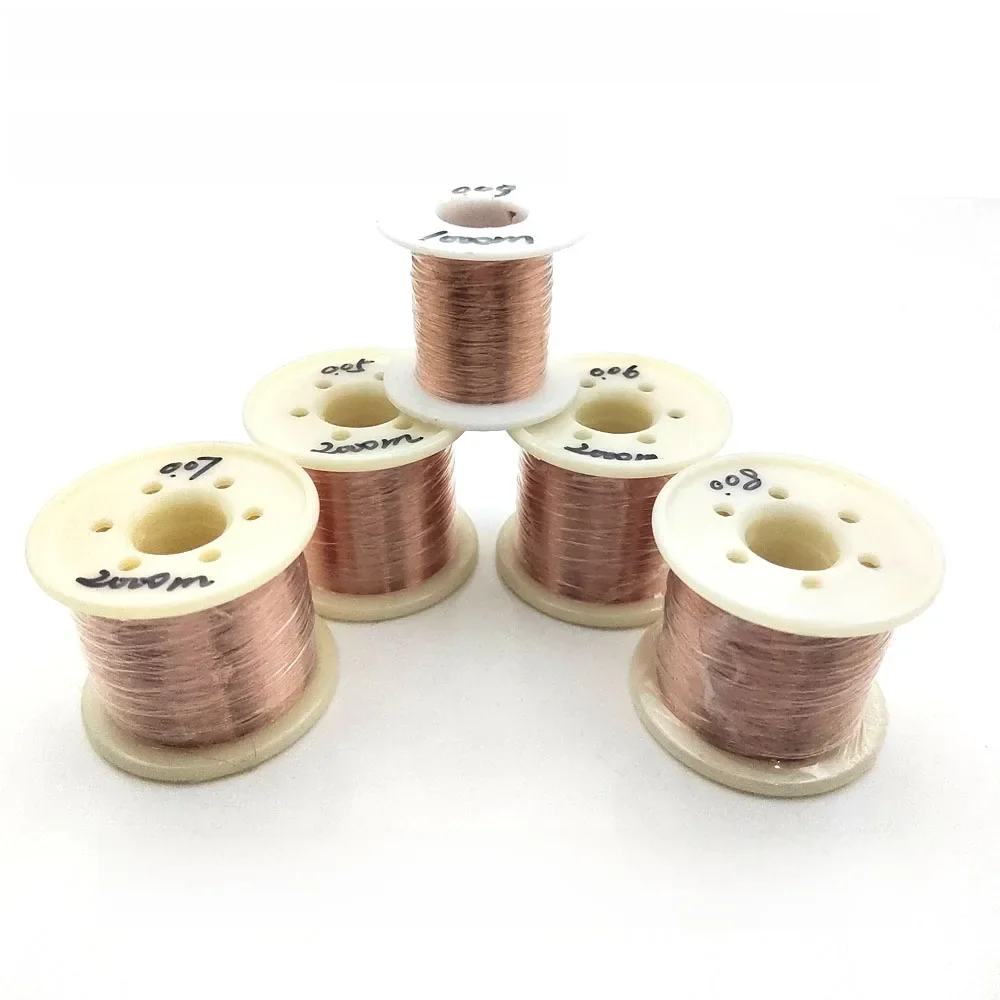 0.03mm 0.05mm 0.06mm 0.07mm 0.08mm 0.09mm emaliowany przewód miedziany kabel drut miedziany magnes emaliowany miedziany cewka uzwojenia drut miedziany — zdjęcie 2