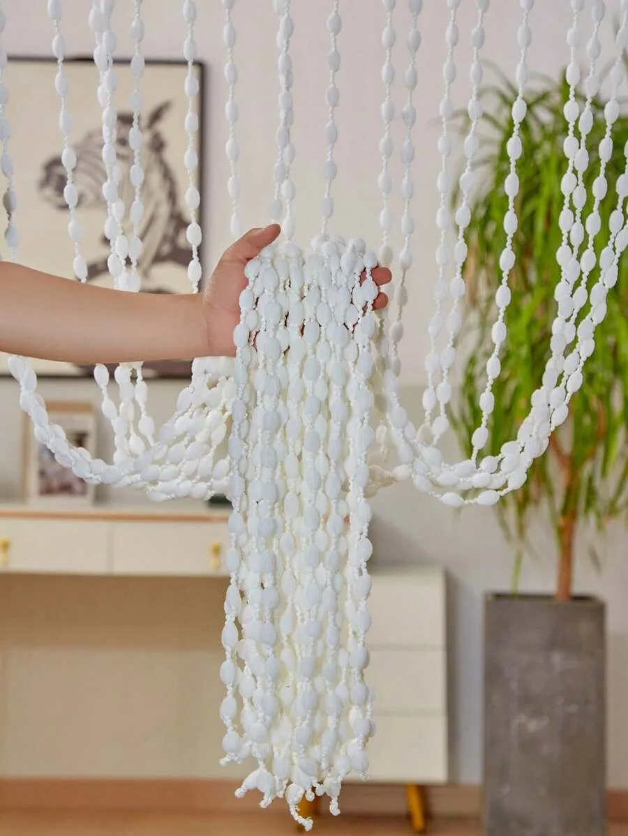 1pc Thick Line Lantern Shaped Curtain With Pom-Pom Ball Decor For Home Decoration, Room Divider Or Window Treatment 39in*79in