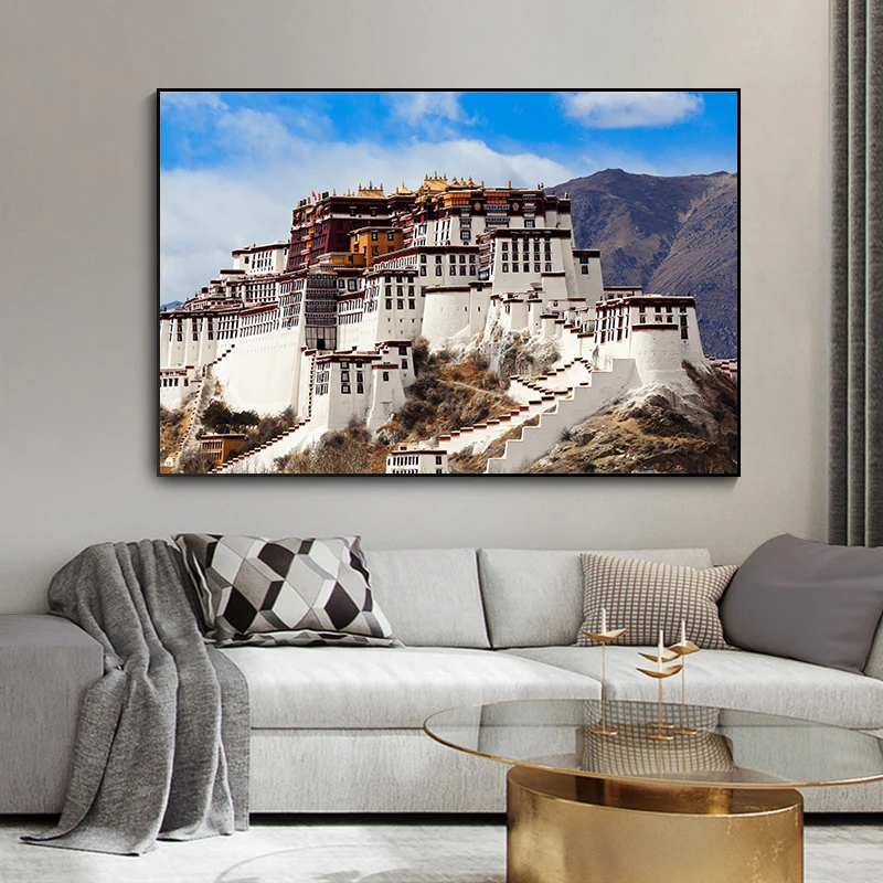 Potala Palace Lhasa Tibet Canvas Painting Wall Art Landscape Wall Picture Posters and Prints for Living Room Home Decor Cuadros