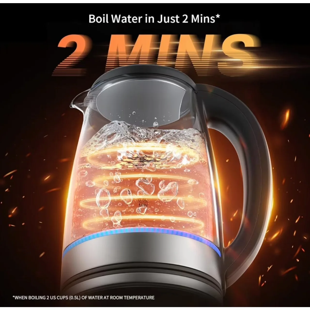2L Glass Water Pitcher with Leak-Proof Lid, Wide Mouth Drink Dispenser for Easy Filling & Cleaning, Refrigerator Juice & Water Jug