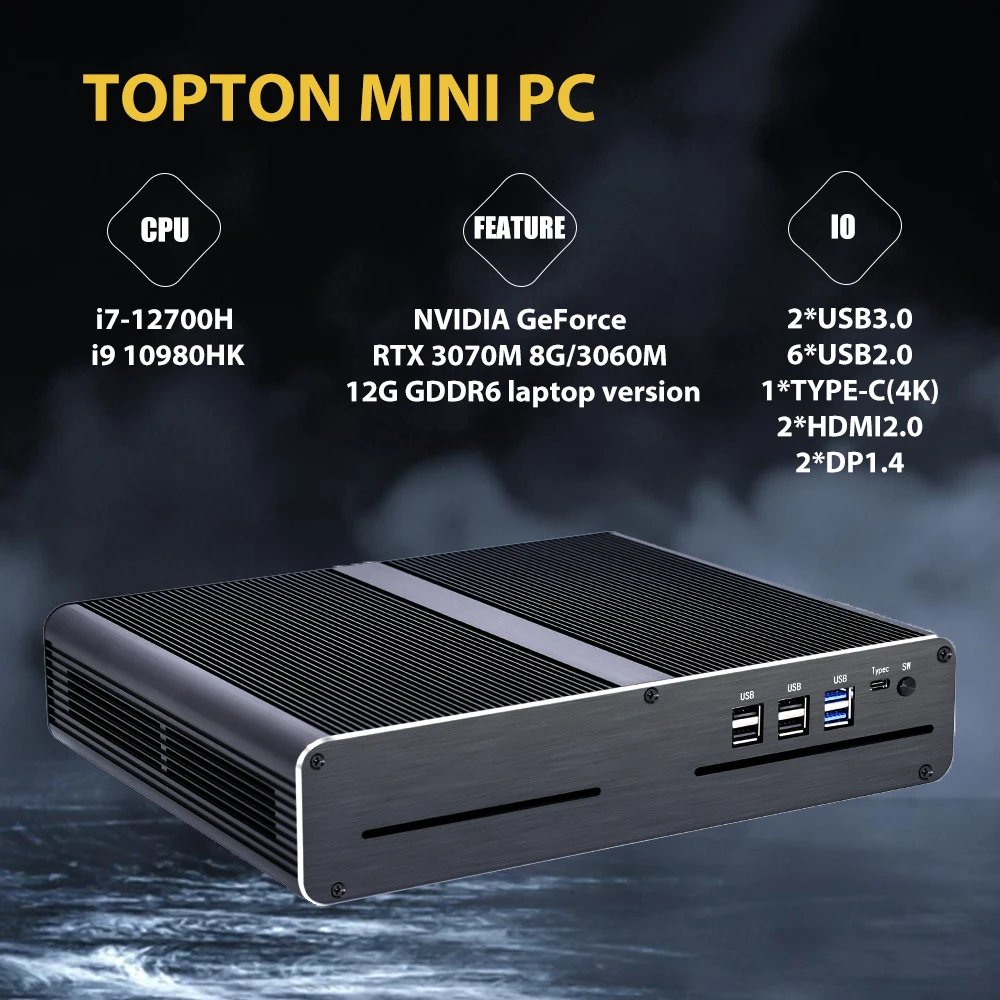 Harga Super PC Mini Intel i7 12650H i9 10980HK NVIDIA RTX 4060 RTX3070 12G DDR5 DDR4 NVMe Windows 11 komputer Gamer WiFi6