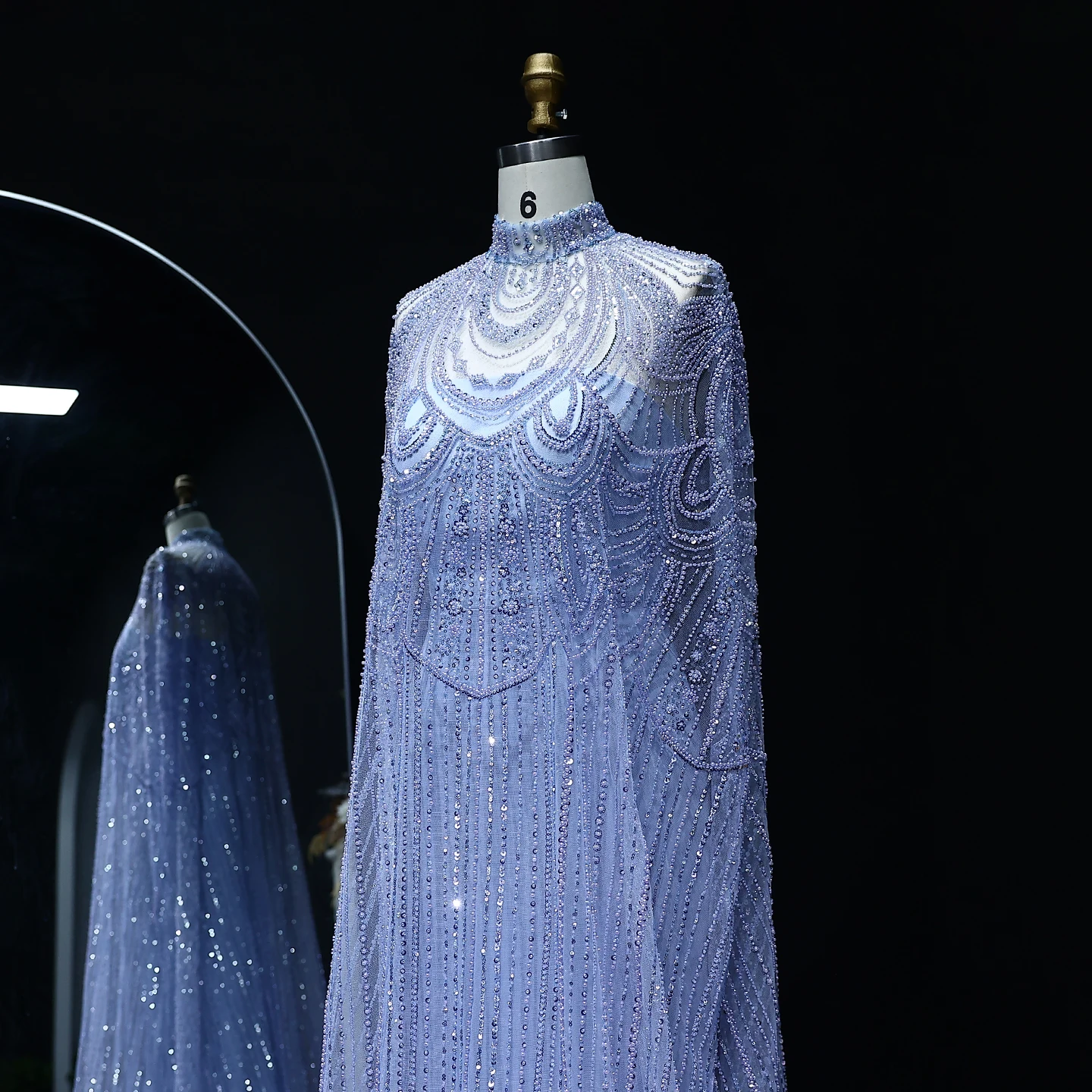Sharon Said Luxuriöses Perlenbesetztes Dubai Nude Abendkleid für Arabische Frauen Hochzeit Eleganter Kaftan Formelle Partykleider SS780 Maßanfertigung – Detail 10