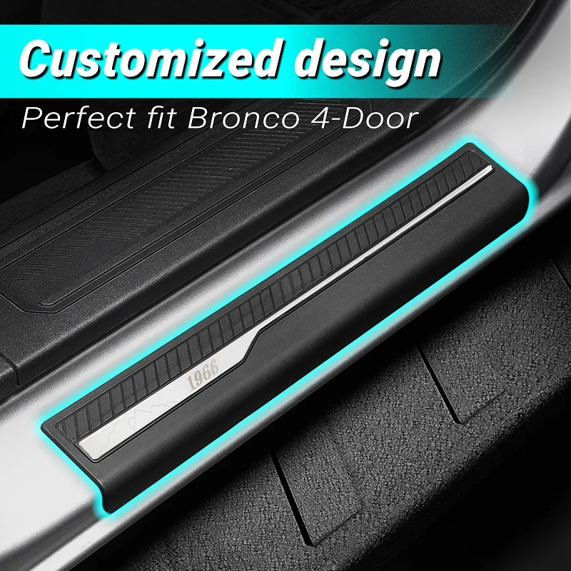 2021 2022 Bronco 6th Gen. Door Sill Protector Entry Guards Door Plate For Ford Bronco 6th Gen. 4-Door 2021-